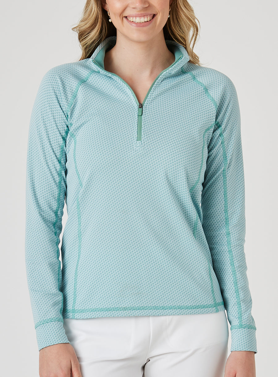 Straight Down Witney Quarter Zip - Sea Green