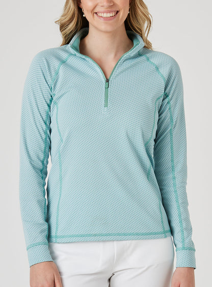 Straight Down Witney Quarter Zip - Sea Green