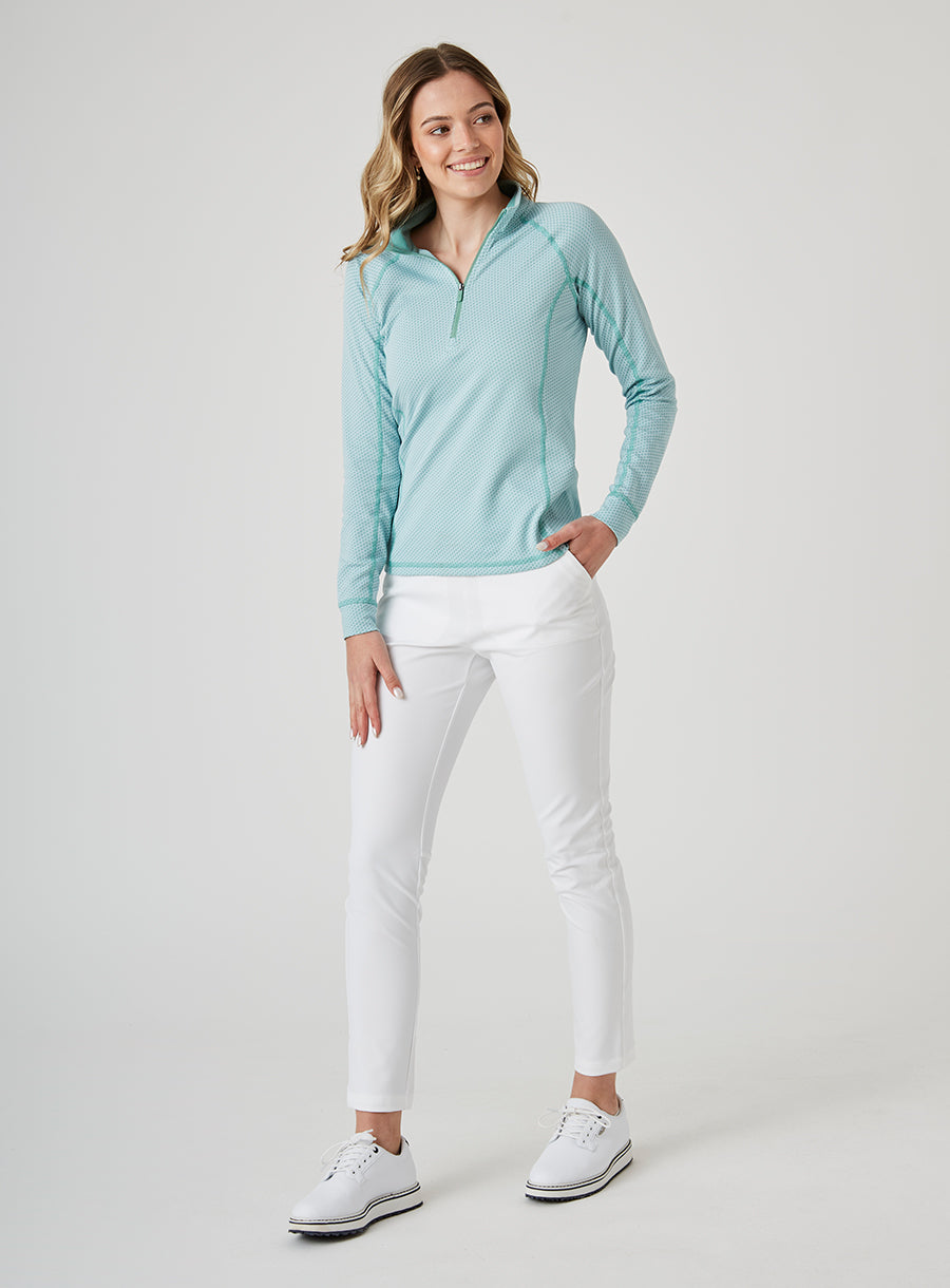 Straight Down Witney Quarter Zip - Sea Green