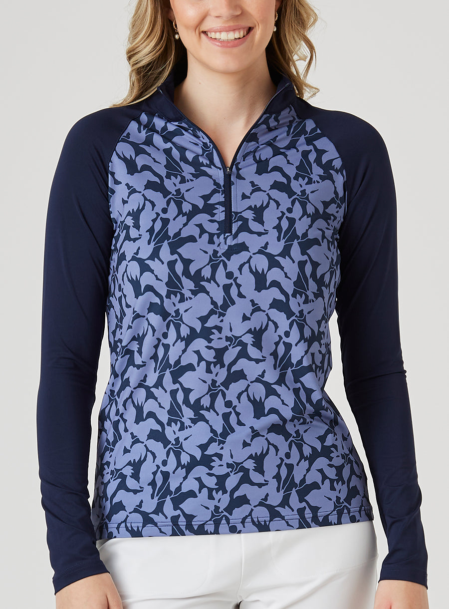 Straight Down Mabel Quarter Zip - New Indigo