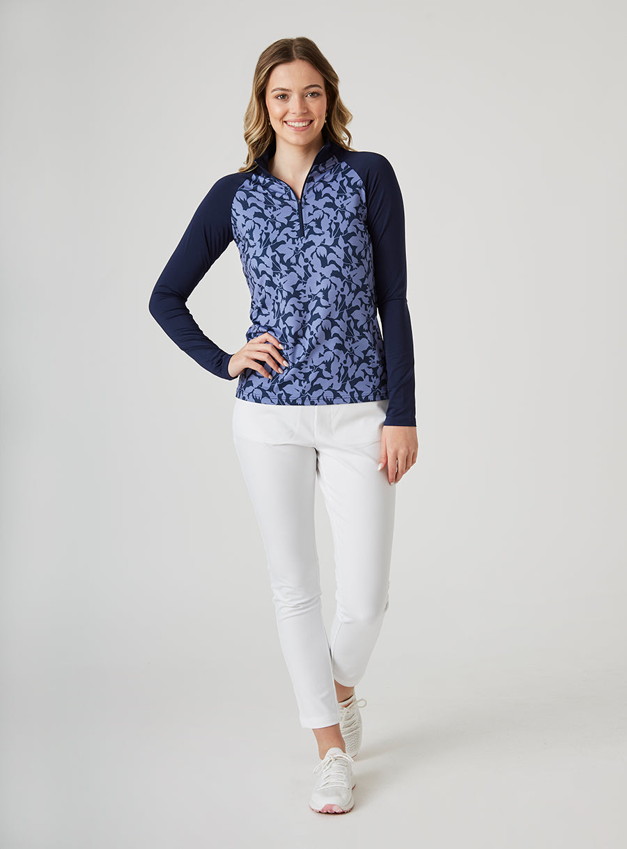 Straight Down Mabel Quarter Zip - New Indigo