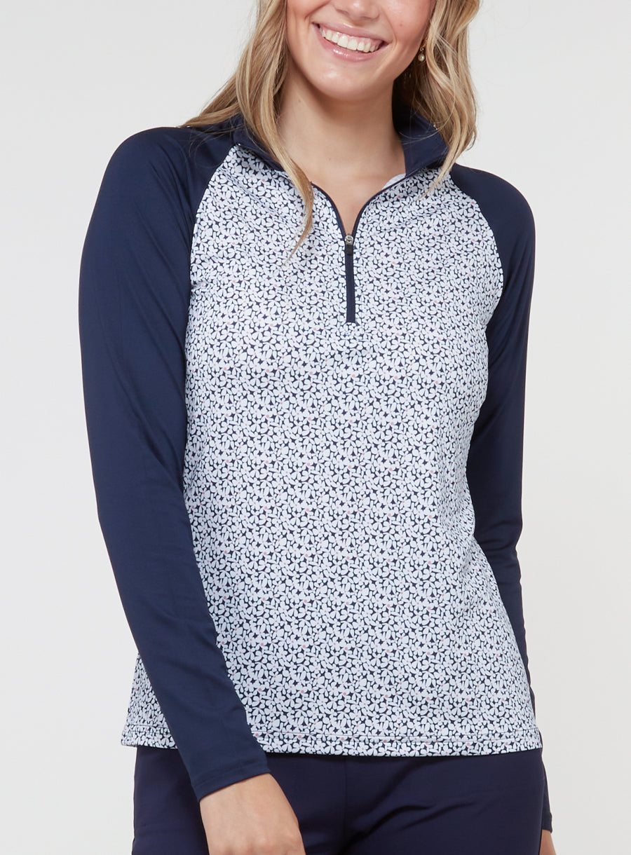Straight Down Daizee Quarter Zip - New Indigo