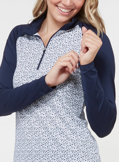 Straight Down Daizee Quarter Zip - New Indigo
