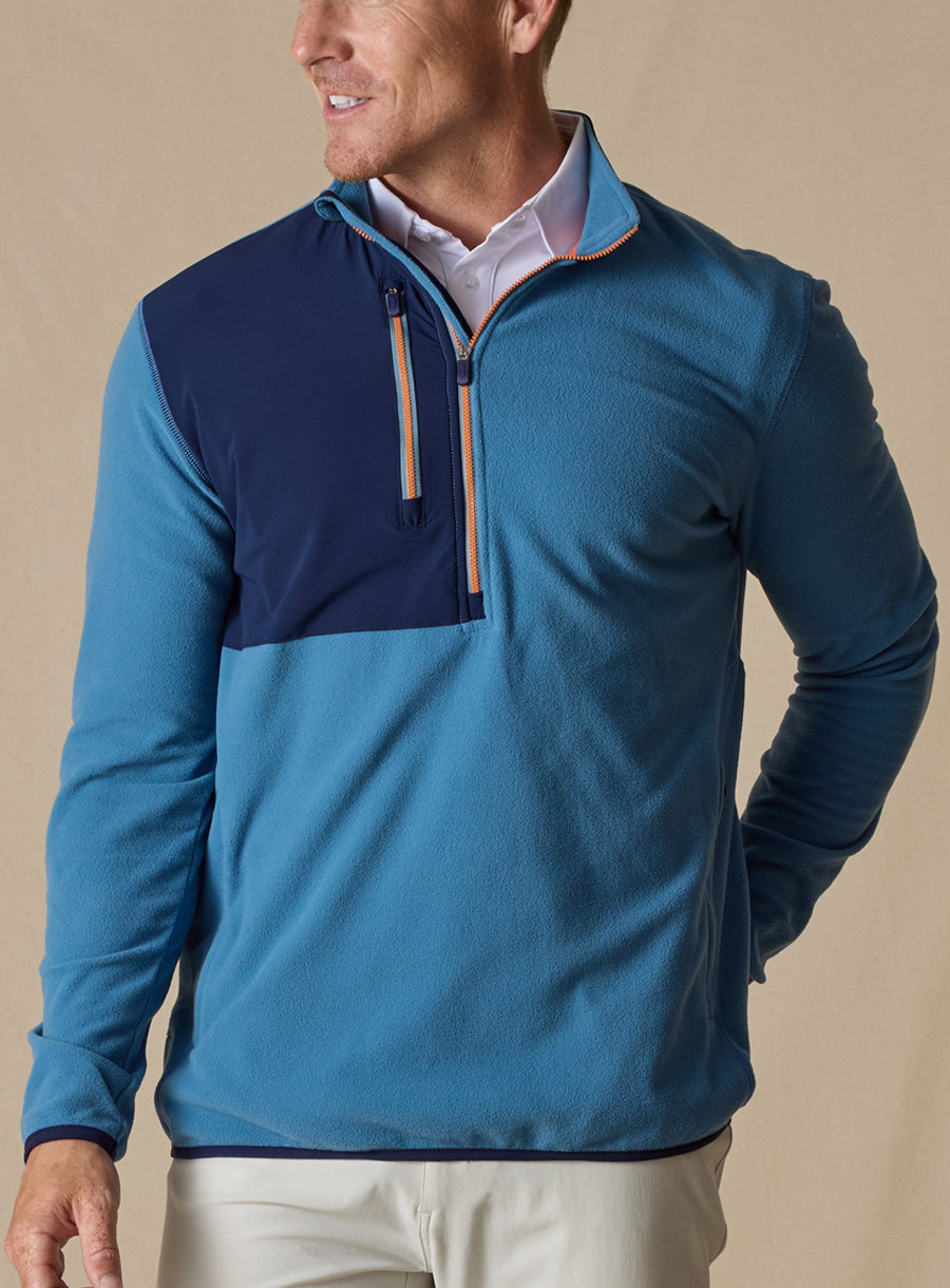 Straight Down Moonstone Quarter Zip - Petrol
