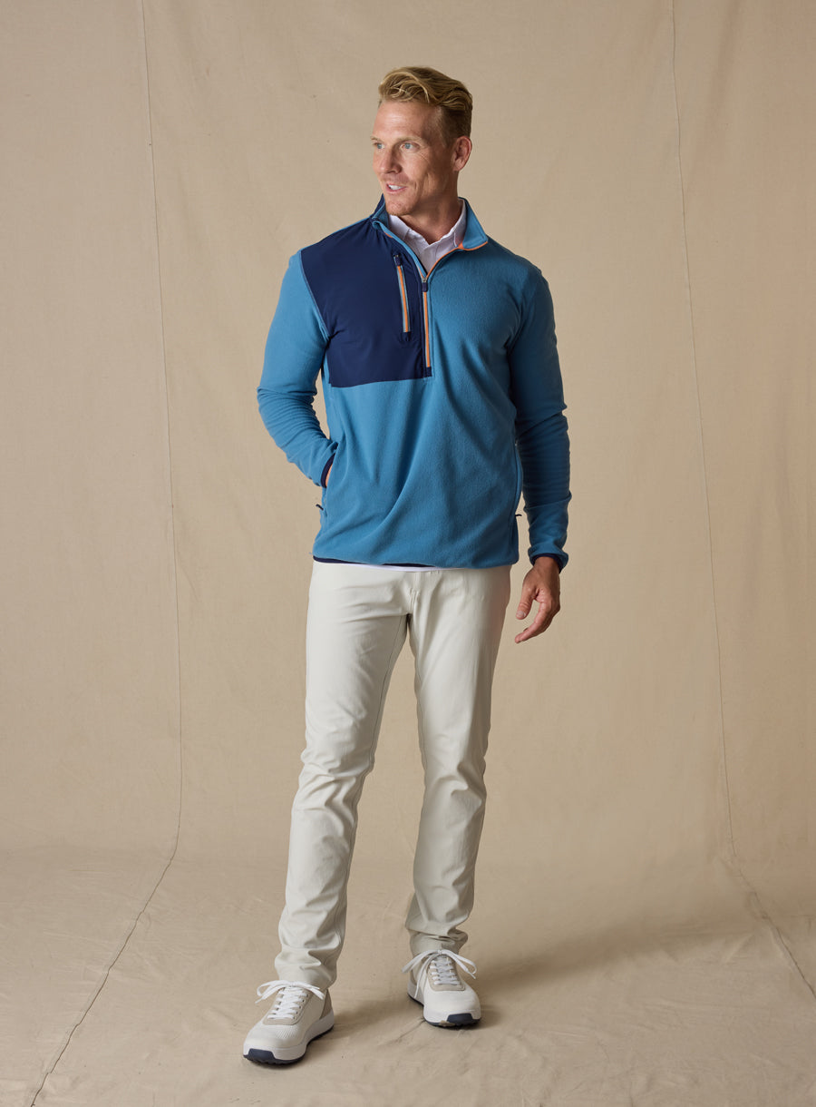Straight Down Moonstone Quarter Zip - Petrol