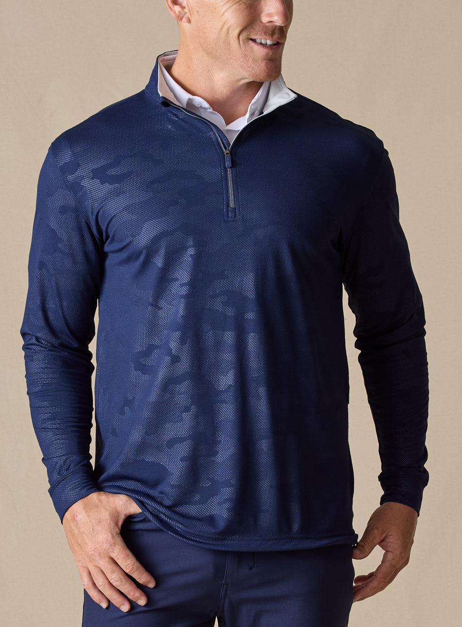 Straight Down Sherman Quarter Zip - New Indigo