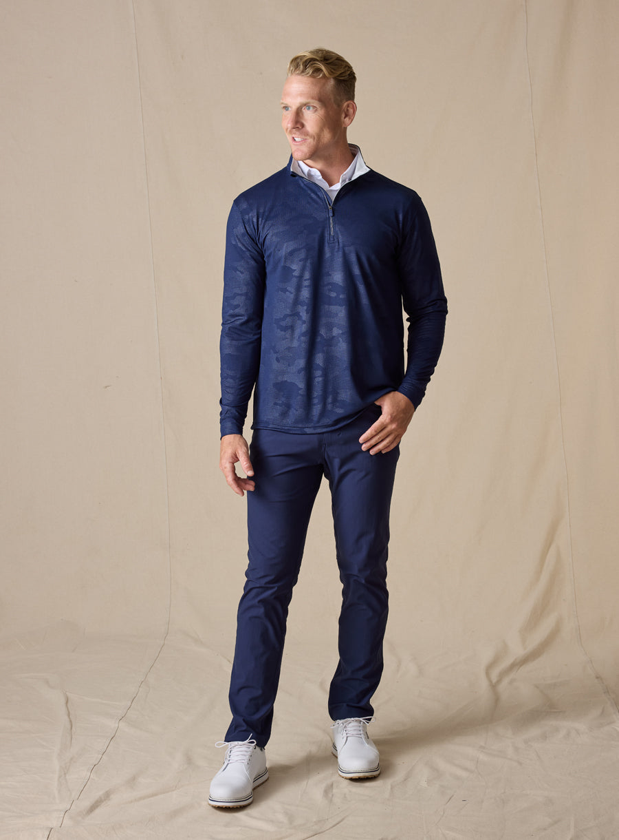 Straight Down Sherman Quarter Zip - New Indigo