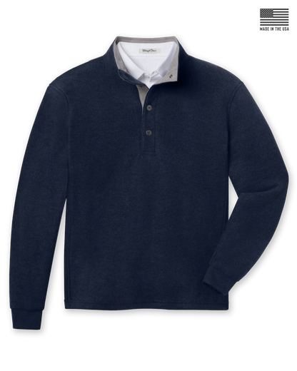 Straight Down Leucadia Quarter Snap Pullover - Indigo