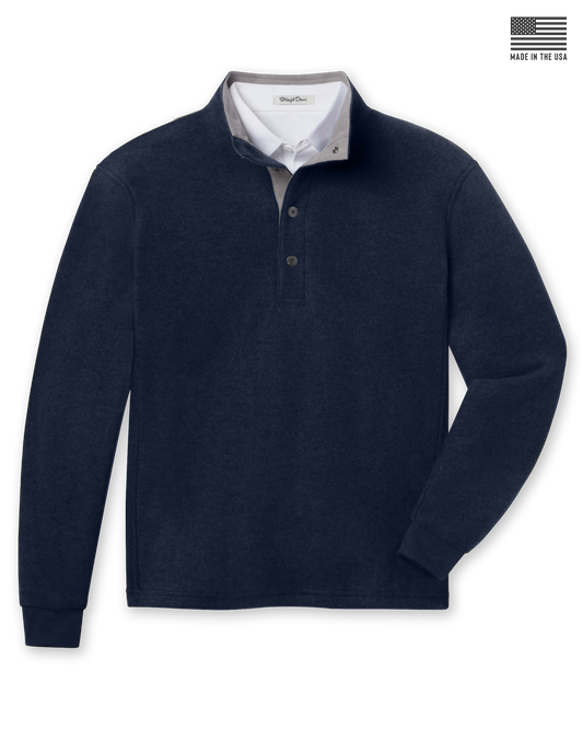 Straight Down Leucadia Quarter Snap Pullover - Indigo