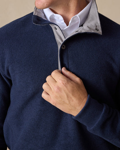 Straight Down Leucadia Quarter Snap Pullover - Indigo