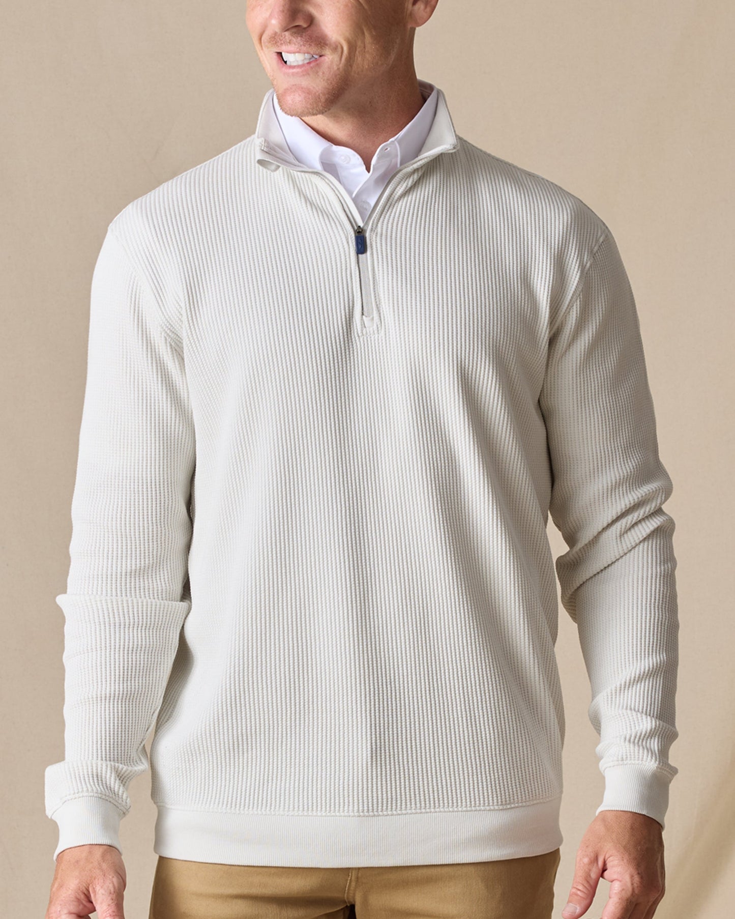 Straight Down Cambria Quarter Zip - Stone