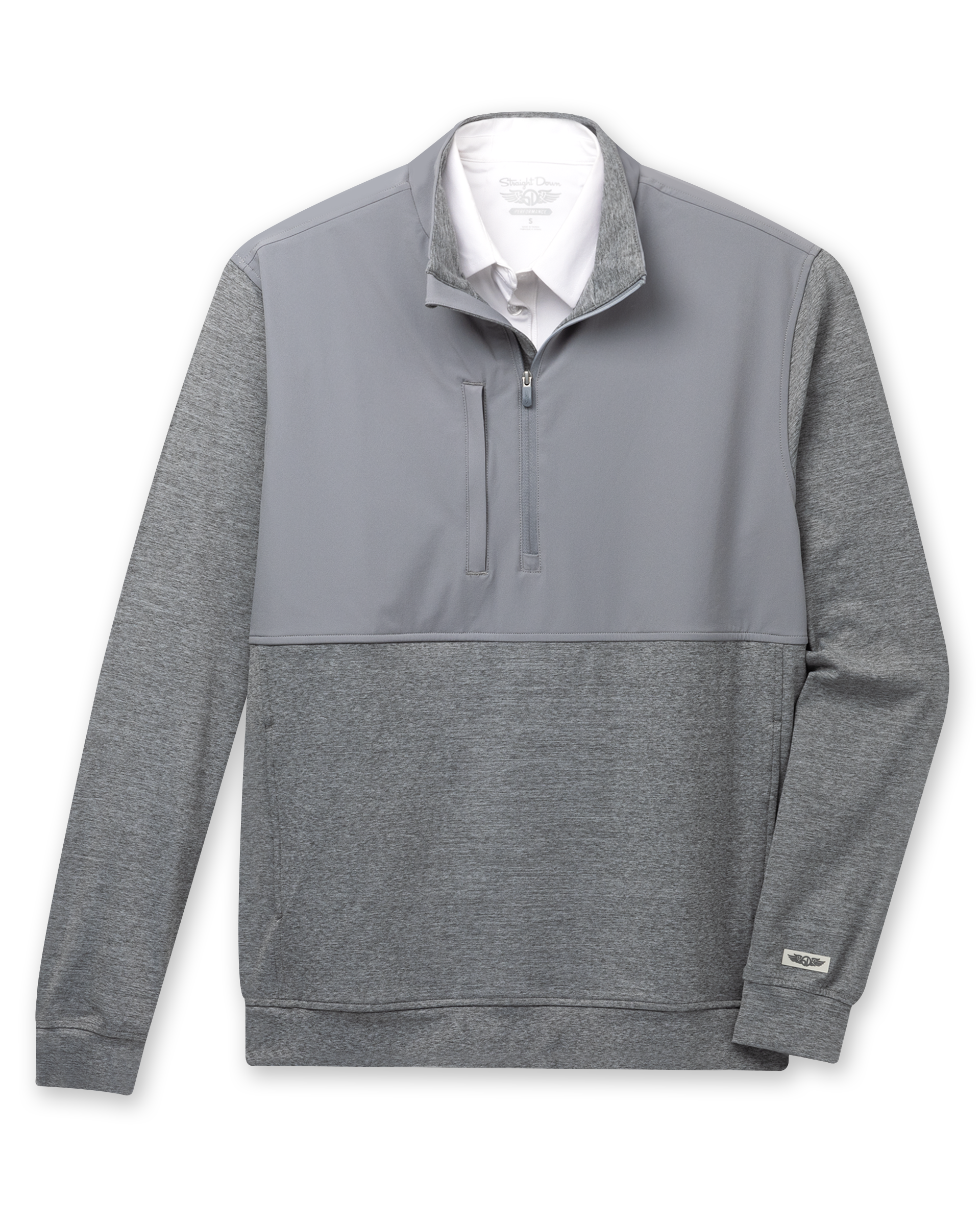 Straight Down Harding Hybrid Quarter Zip - Storm