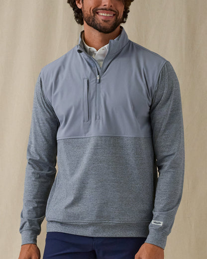 Straight Down Harding Hybrid Quarter Zip - Storm