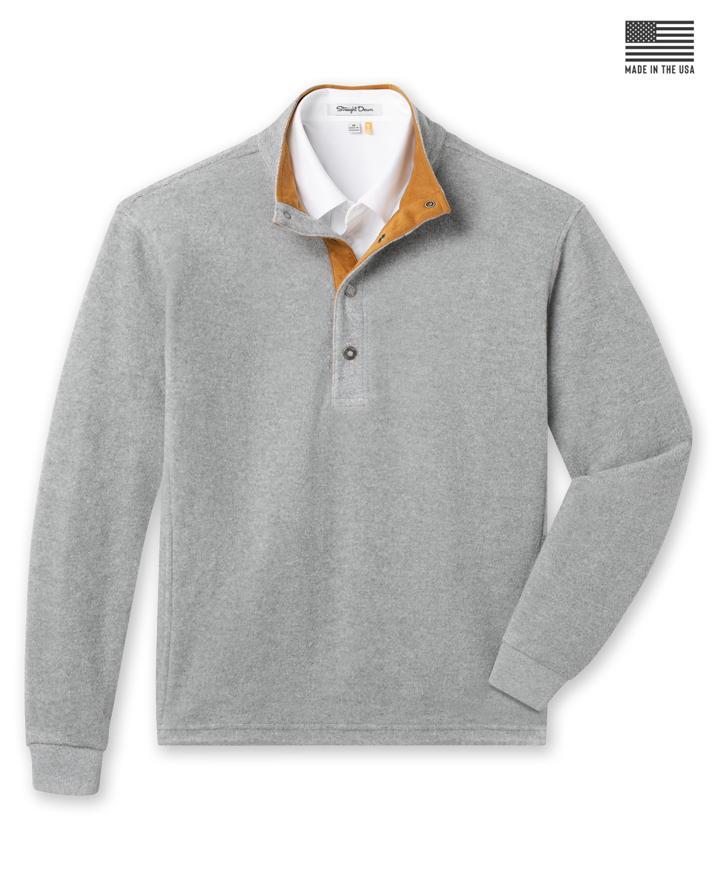 Straight Down Leucadia Quarter Snap Pullover - Light Charcoal