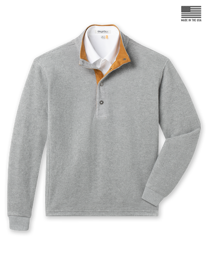 Straight Down Leucadia Quarter Snap Pullover - Light Charcoal