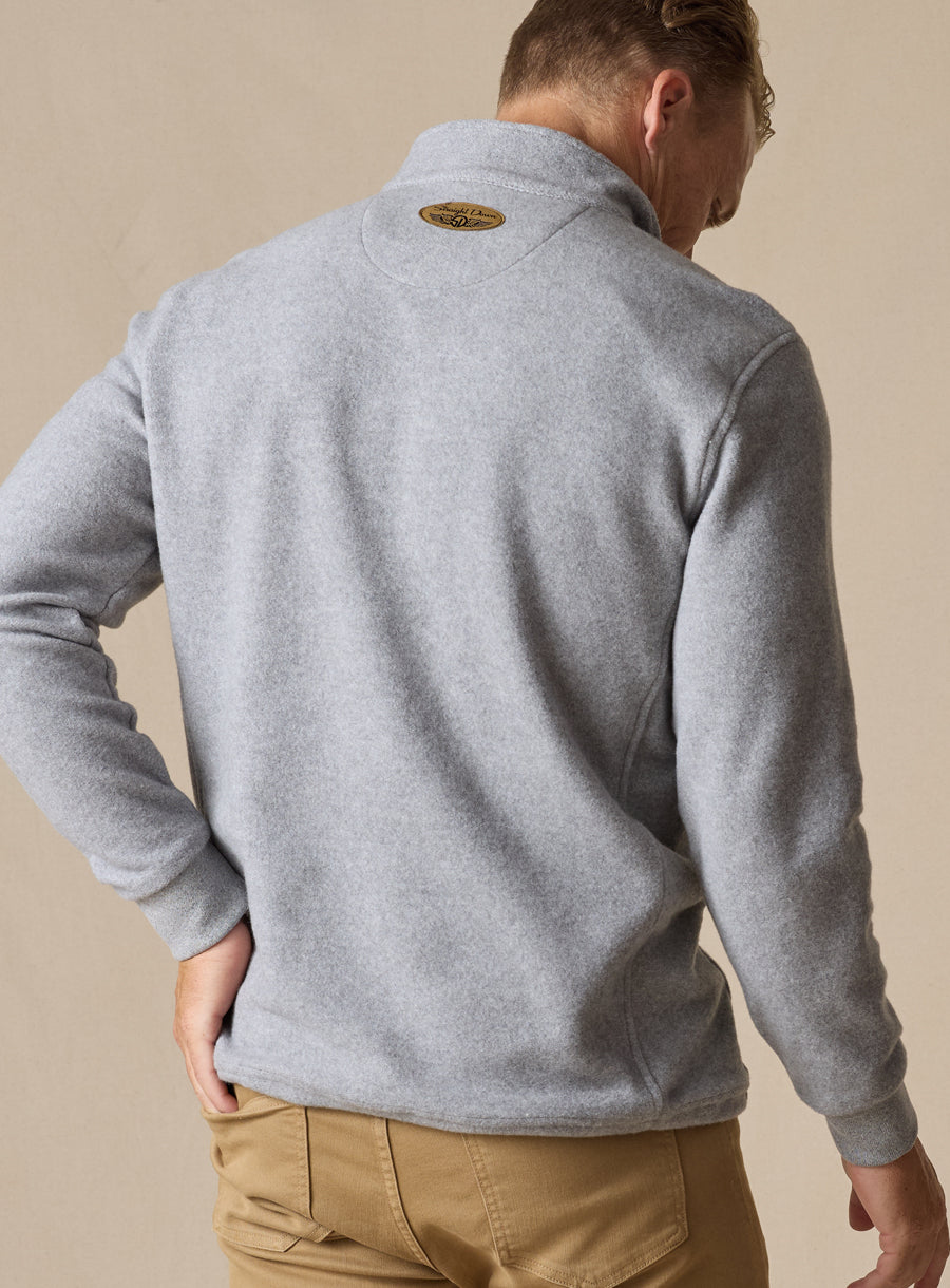 Straight Down Leucadia Quarter Snap Pullover - Light Charcoal