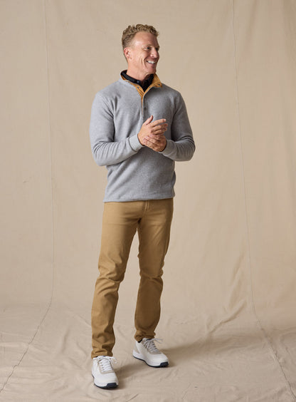 Straight Down Leucadia Quarter Snap Pullover - Light Charcoal