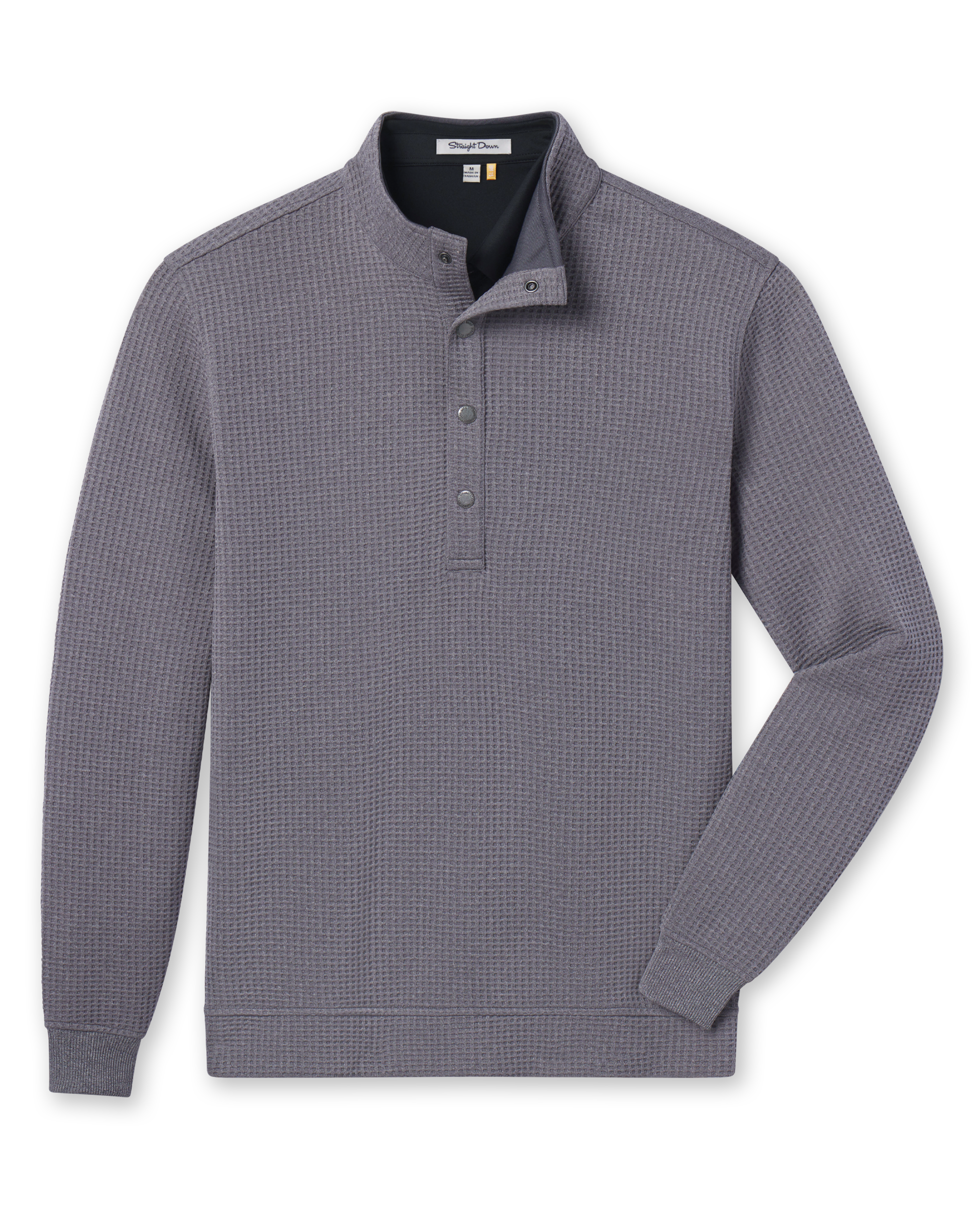 Straight Down Hollister Snap Placket Pullover - Charcoal Heather