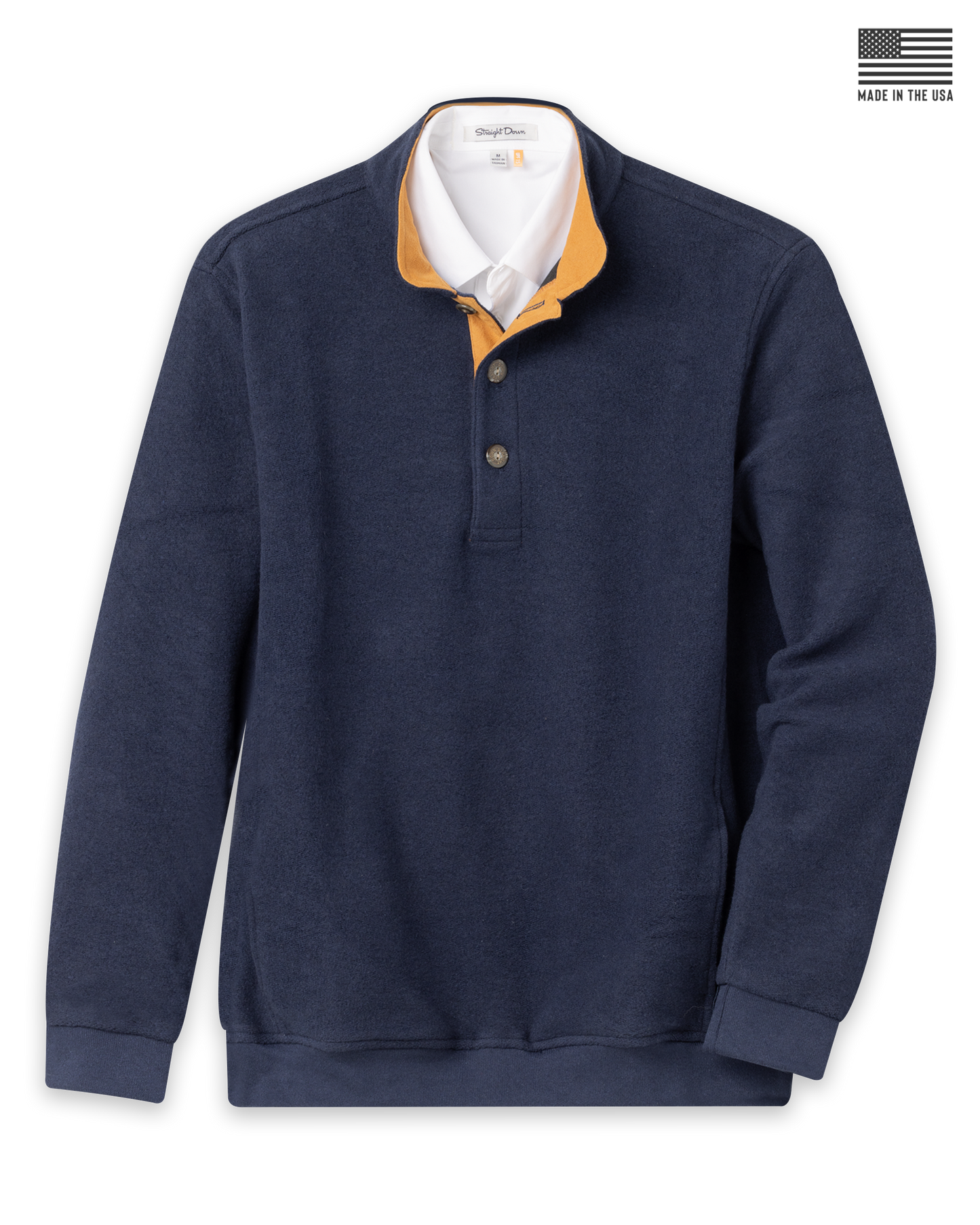 Straight Down Foothill V2 Placket | Made in USA Fleece Pullover