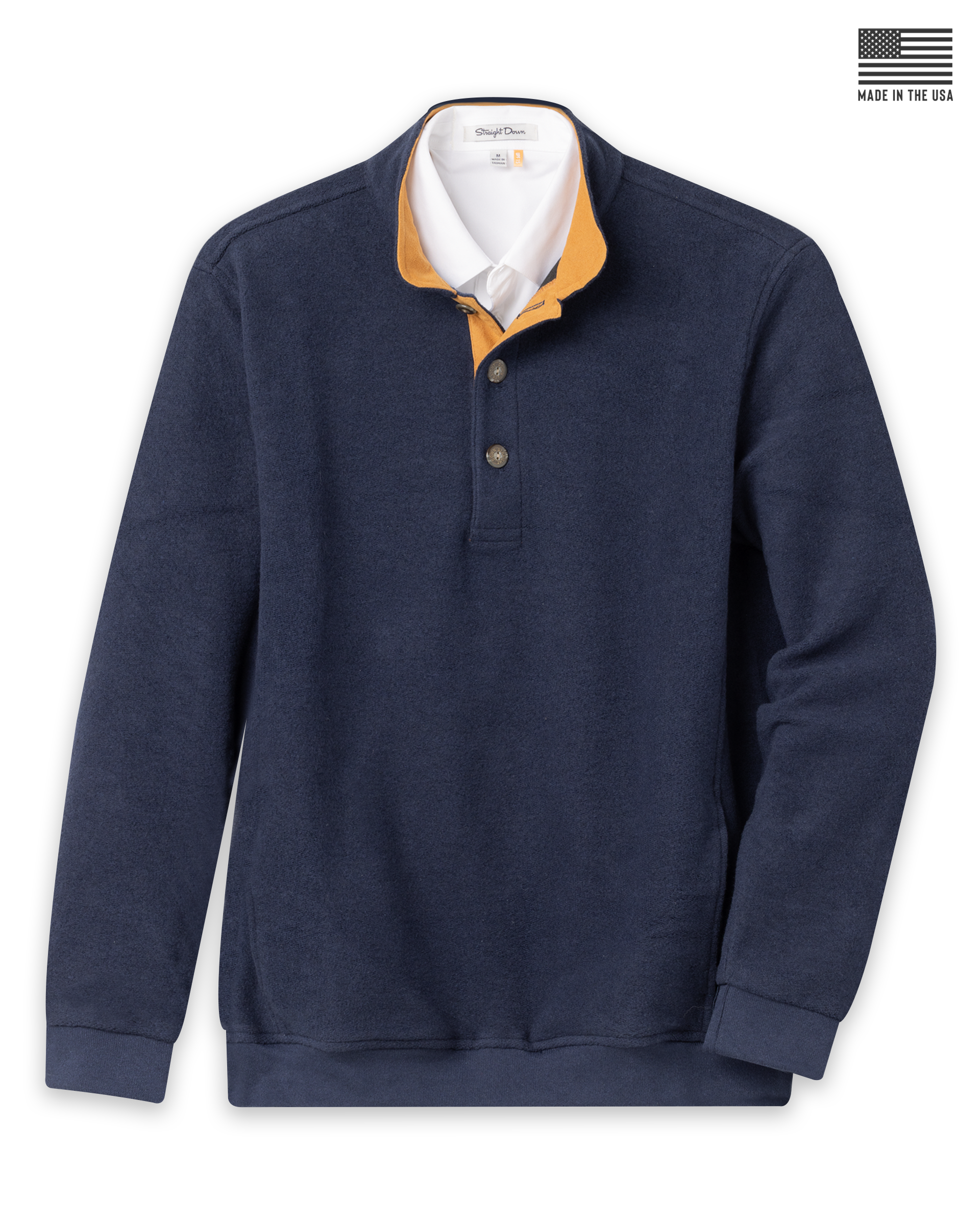 Straight Down Foothill V2 Placket | Made in USA Fleece Pullover
