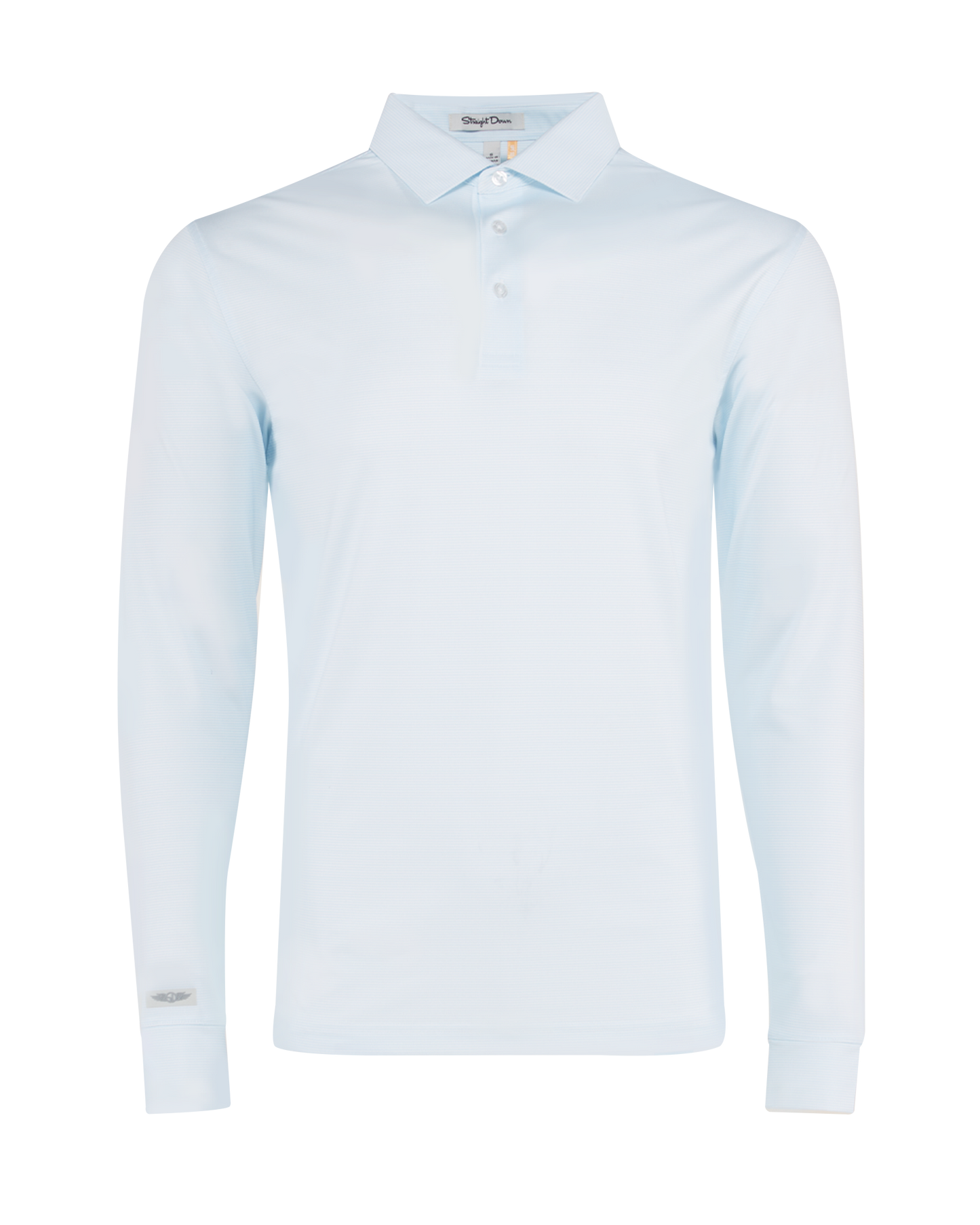 Straight Down Stearns Long Sleeve Polo - Sky / White