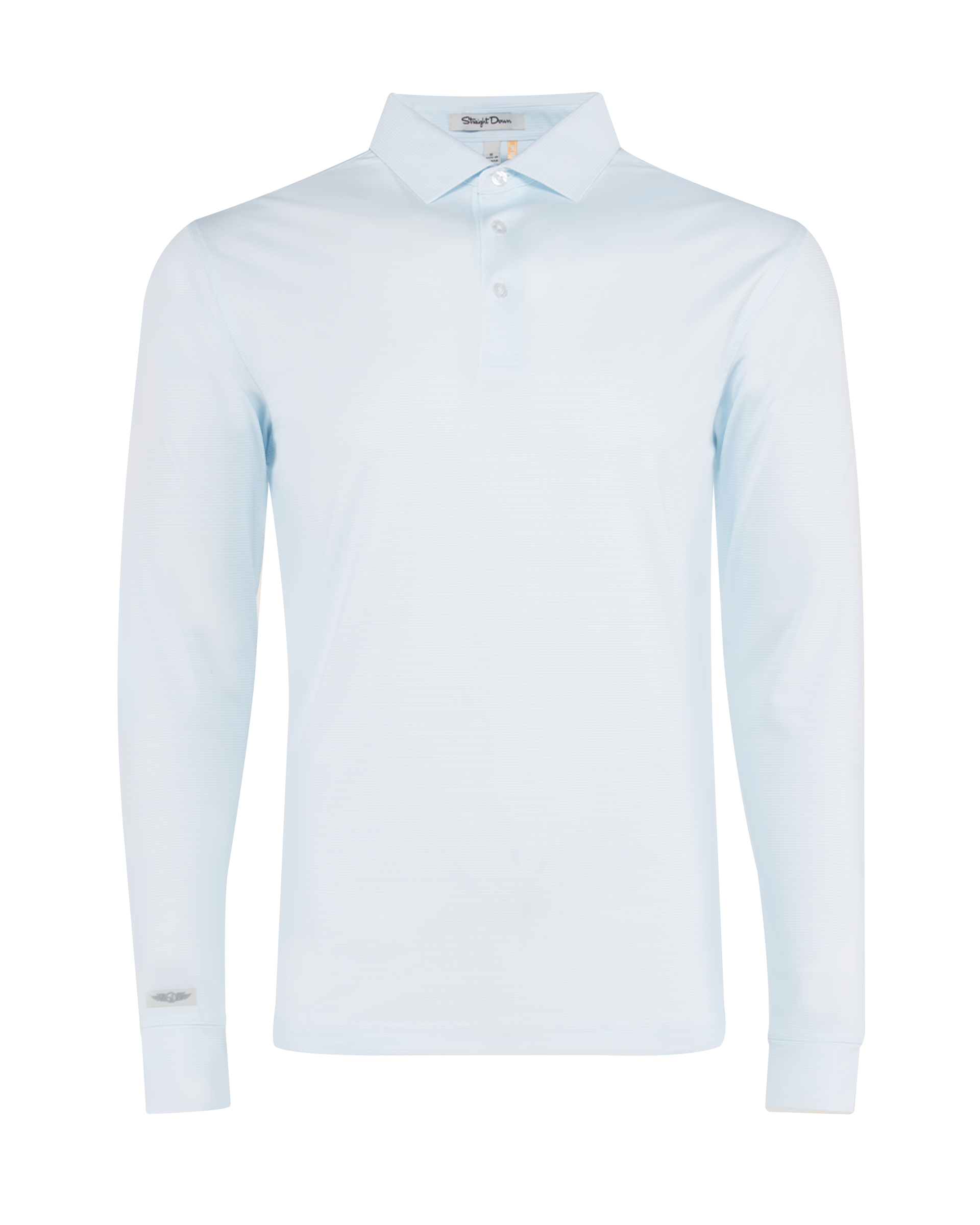 Straight Down Stearns Long Sleeve Polo - Sky / White