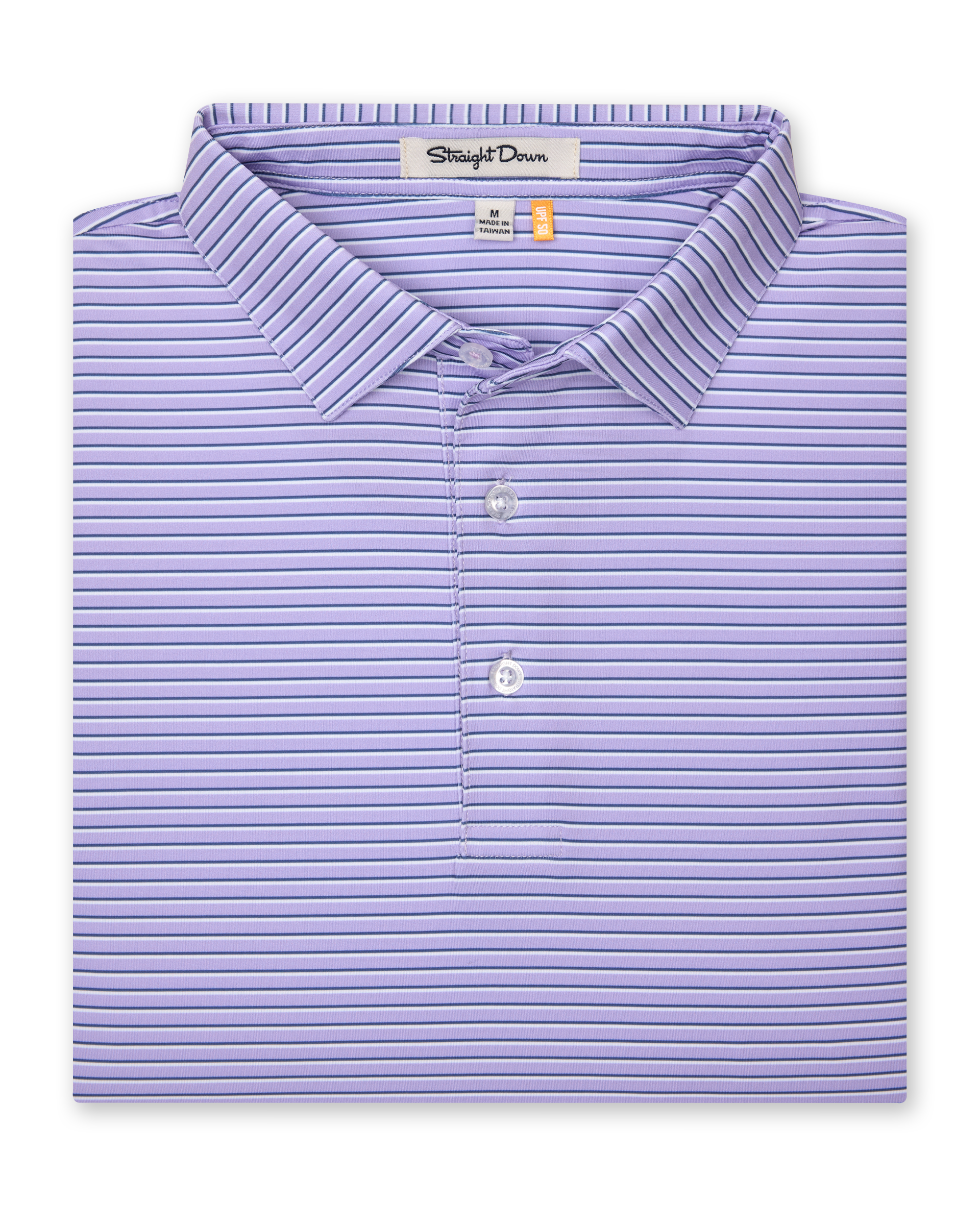 Straight Down Channel Stripe Polo - Violet