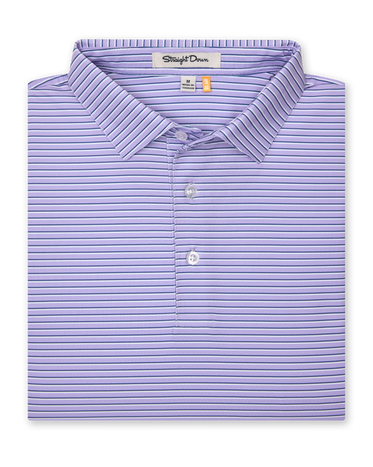 Straight Down Channel Stripe Polo - Violet