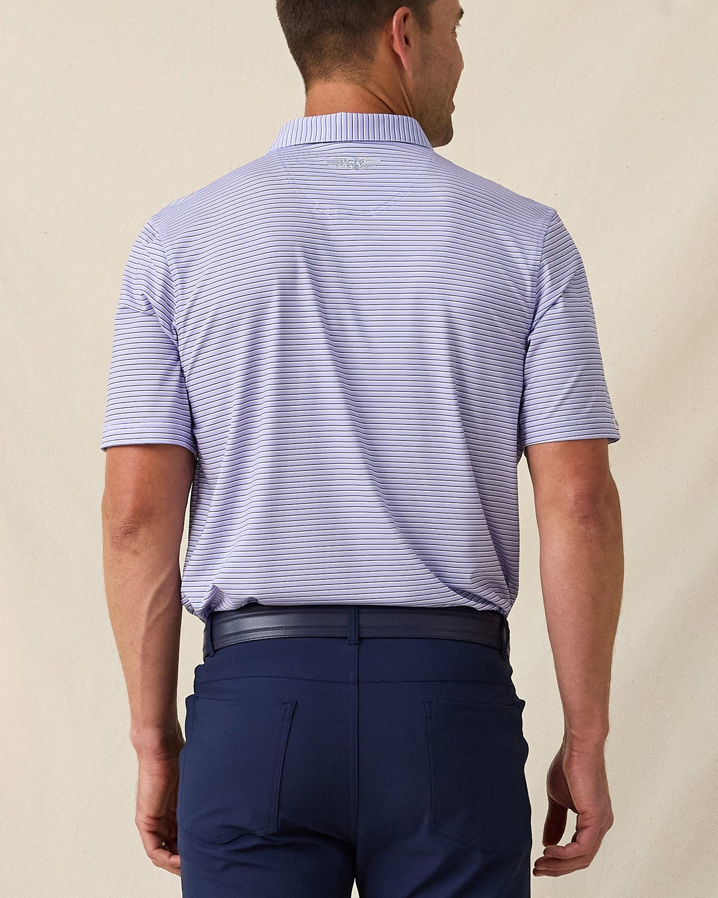 Straight Down Channel Stripe Polo - Violet