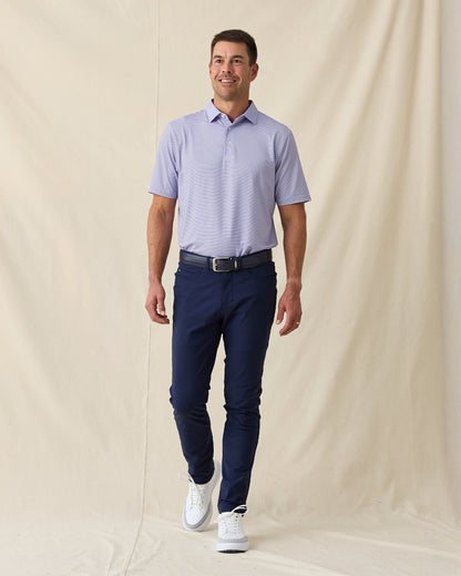 Straight Down Channel Stripe Polo - Violet