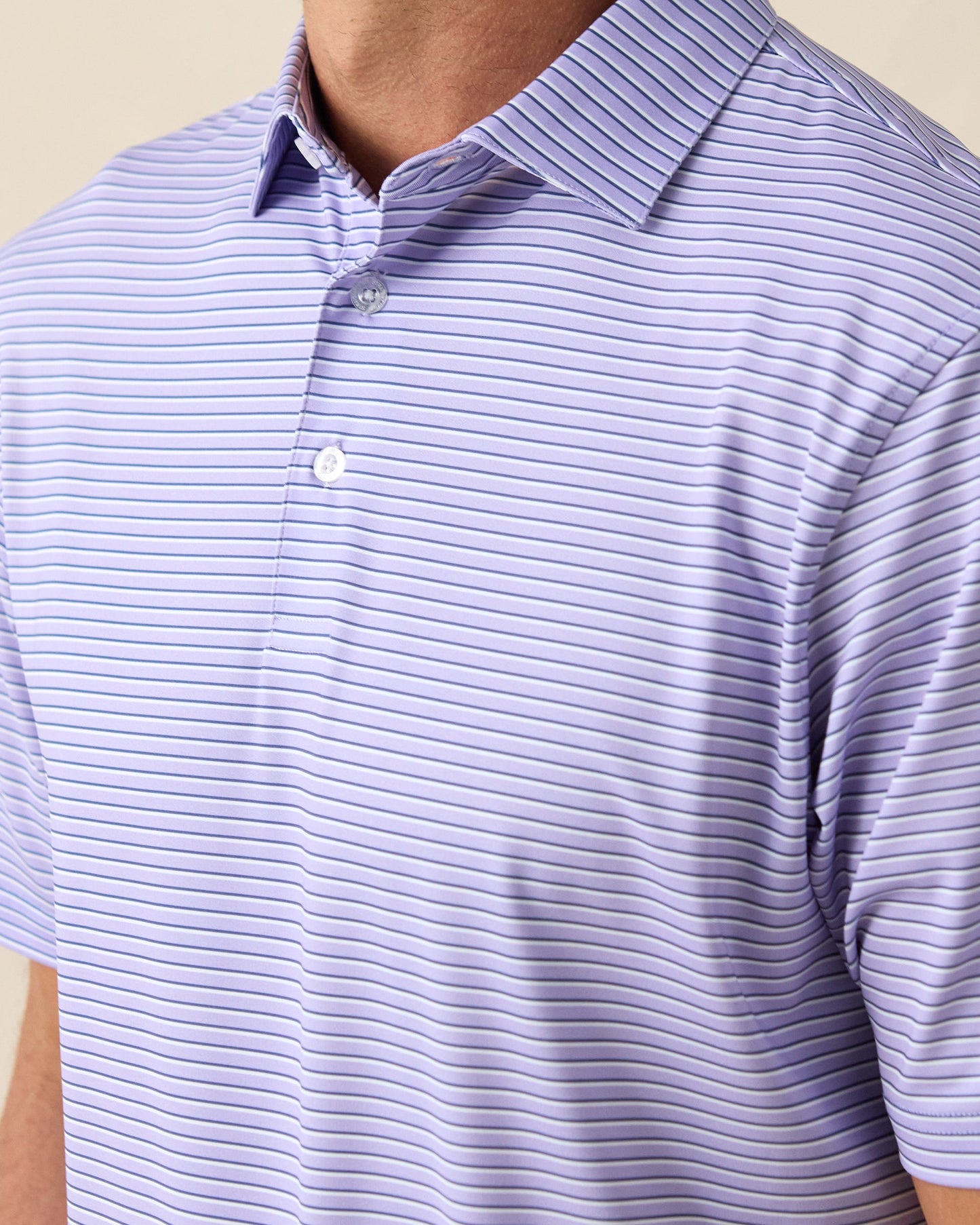 Straight Down Channel Stripe Polo - Violet