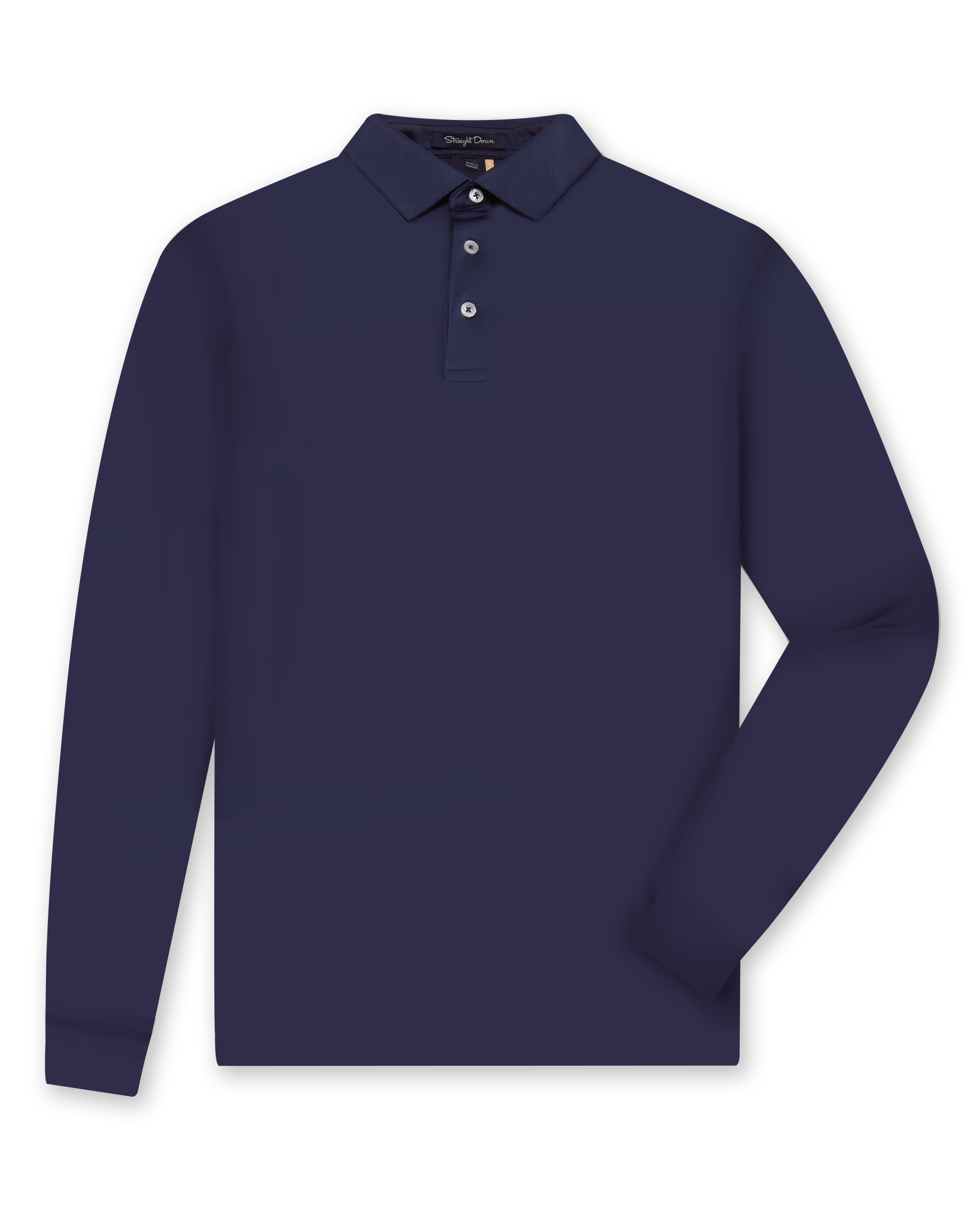 Straight Down Stearns Long Sleeve Polo - New Indigo