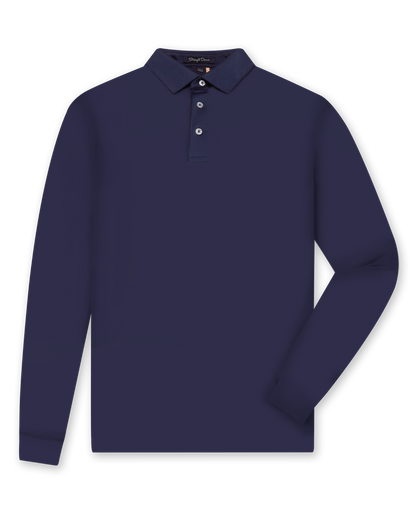 Straight Down Stearns Long Sleeve Polo - New Indigo