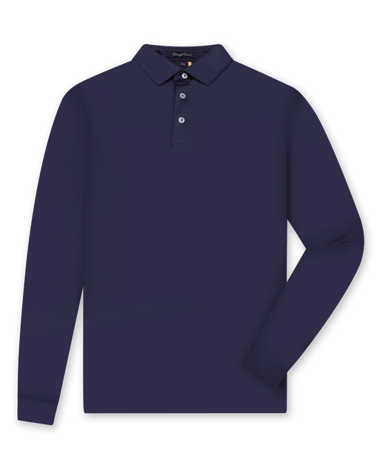 Straight Down Stearns Long Sleeve Polo - New Indigo