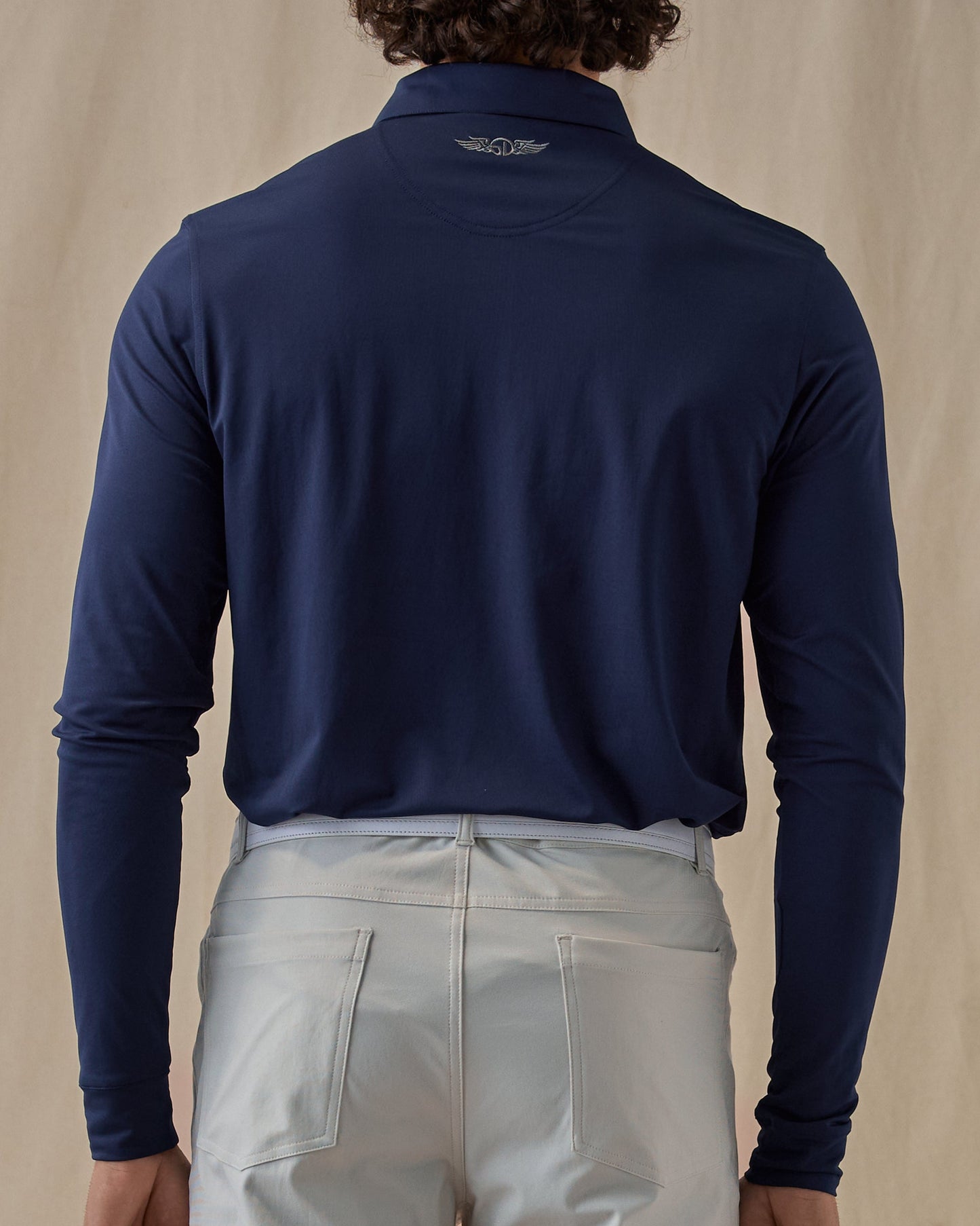 Straight Down Stearns Long Sleeve Polo - New Indigo