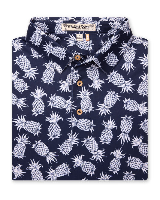Straight Down Pineapple Express Polo - New Indigo