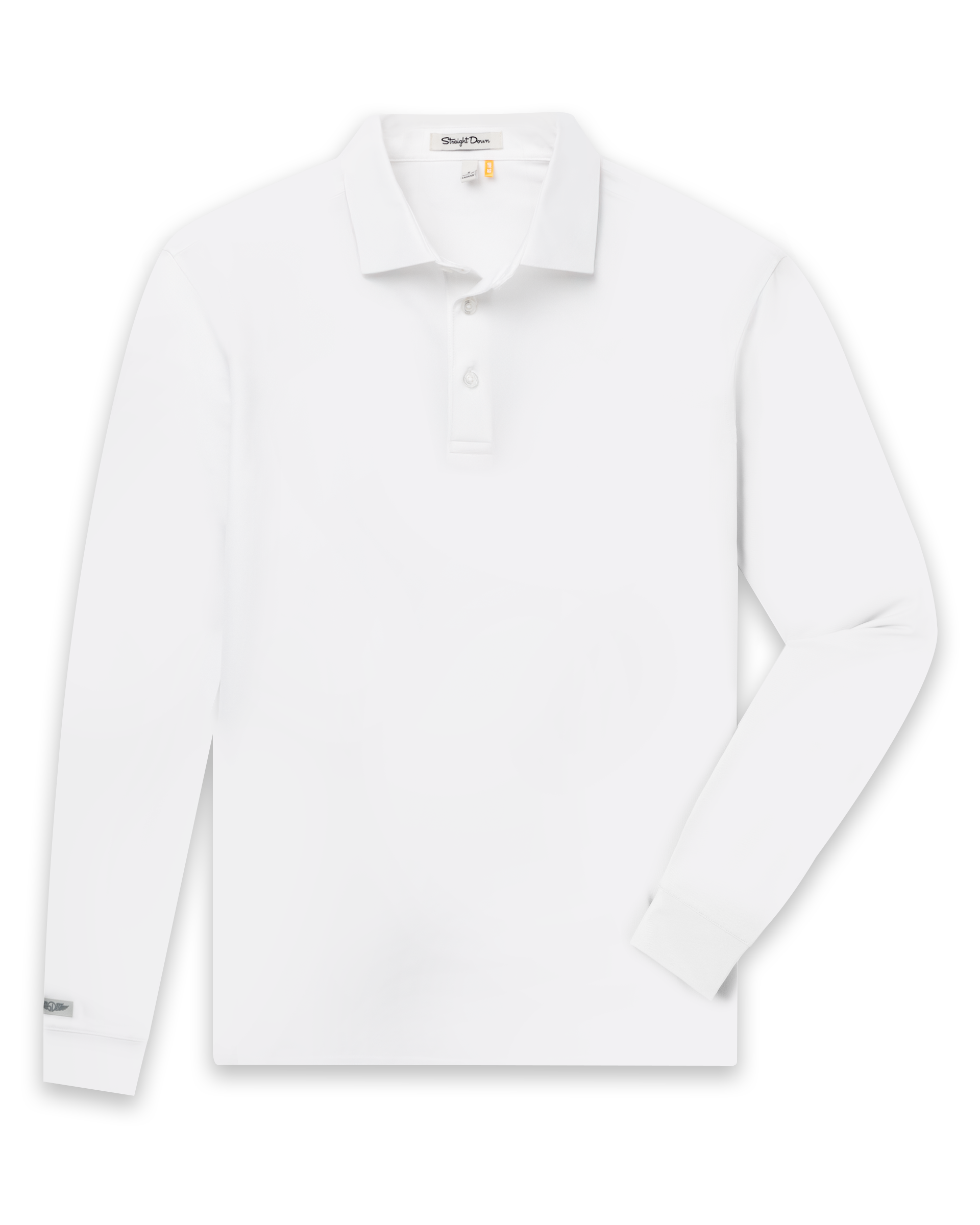 Straight Down Stearns Long Sleeve Polo - White
