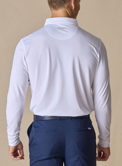 Straight Down Stearns Long Sleeve Polo - White