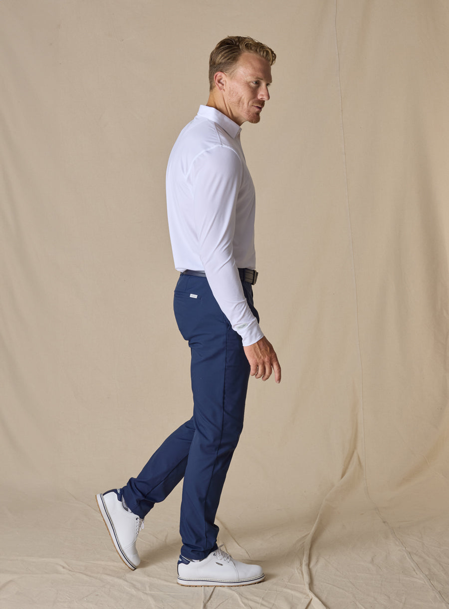 Straight Down Stearns Long Sleeve Polo - White