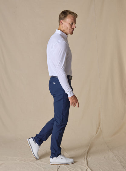 Straight Down Stearns Long Sleeve Polo - White