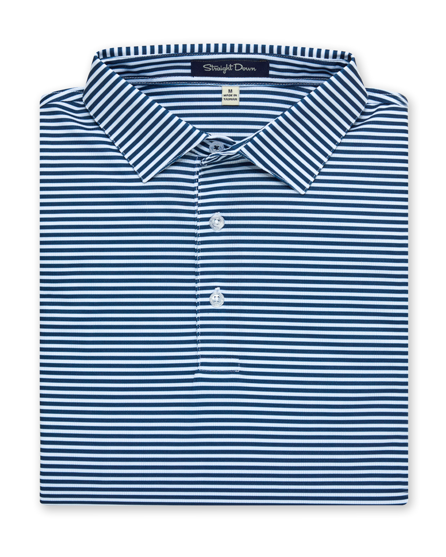 Straight Down Del Mar Stripe Polo - New Indigo