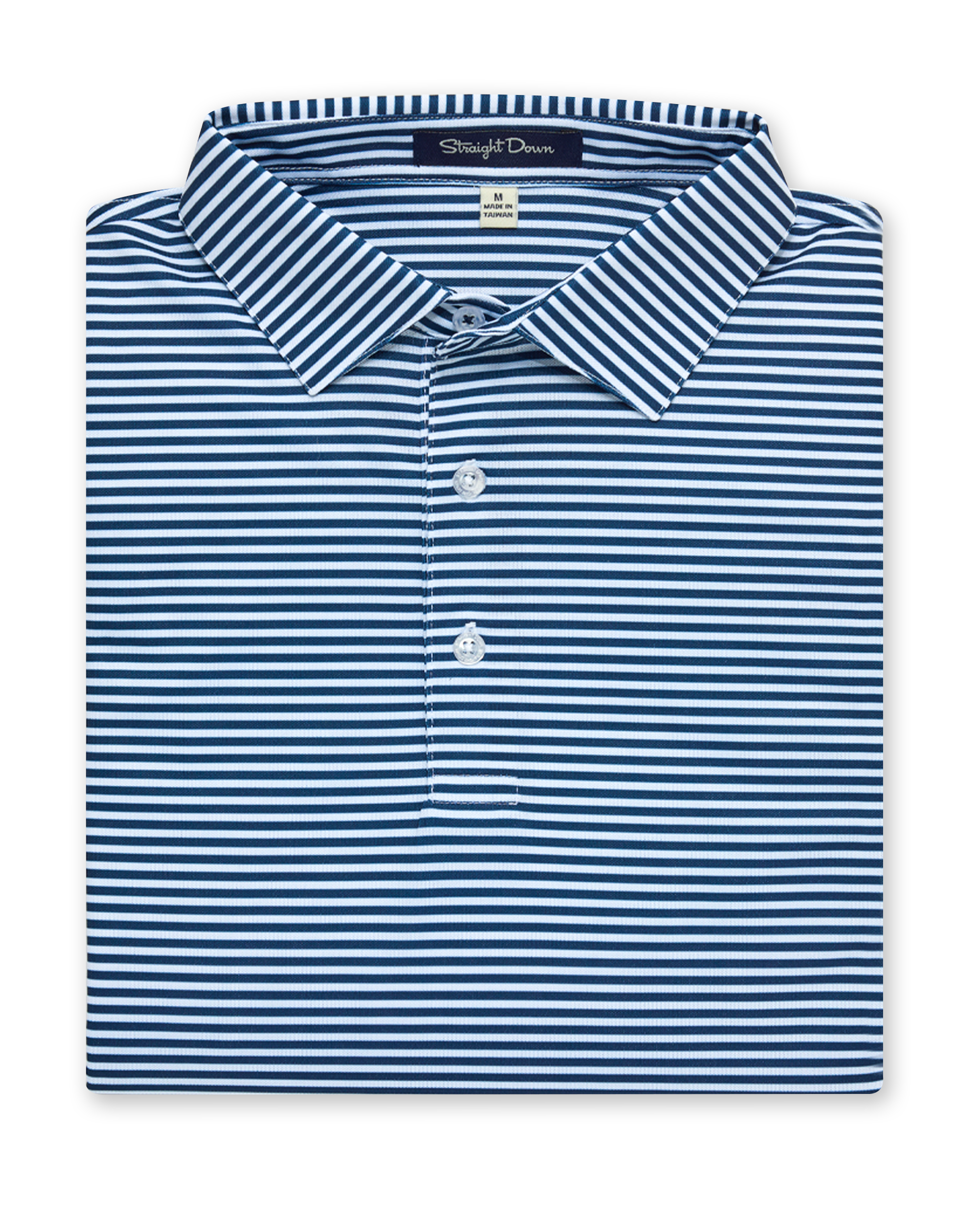 Straight Down Del Mar Stripe Polo - New Indigo