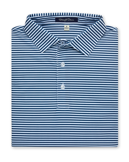 Straight Down Del Mar Stripe Polo - New Indigo