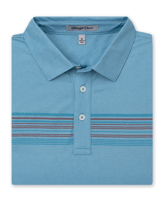 Straight Down Comp Stripe Polo - Delphinium