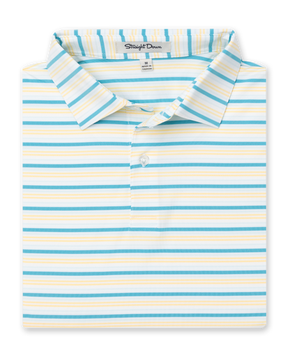 Straight Down Zuma Stripe Polo - Delphinium