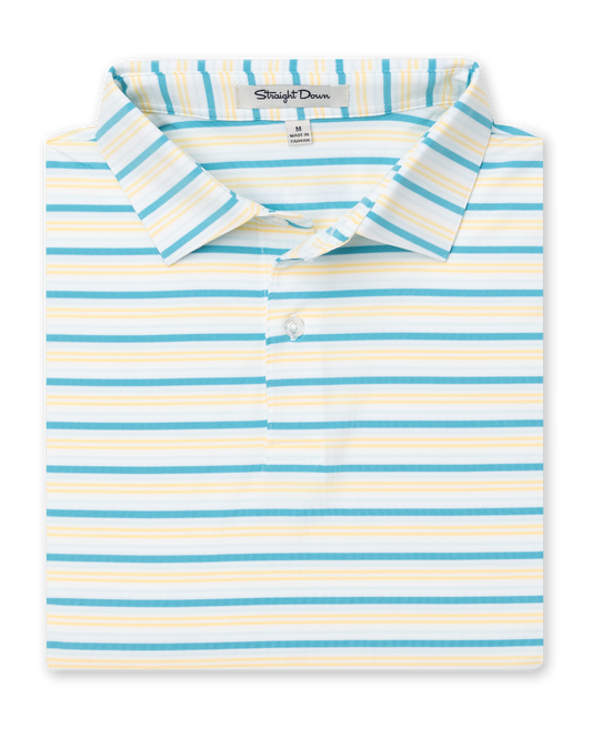 Straight Down Zuma Stripe Polo - Delphinium