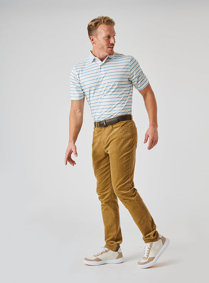 Straight Down Zuma Stripe Polo - Delphinium