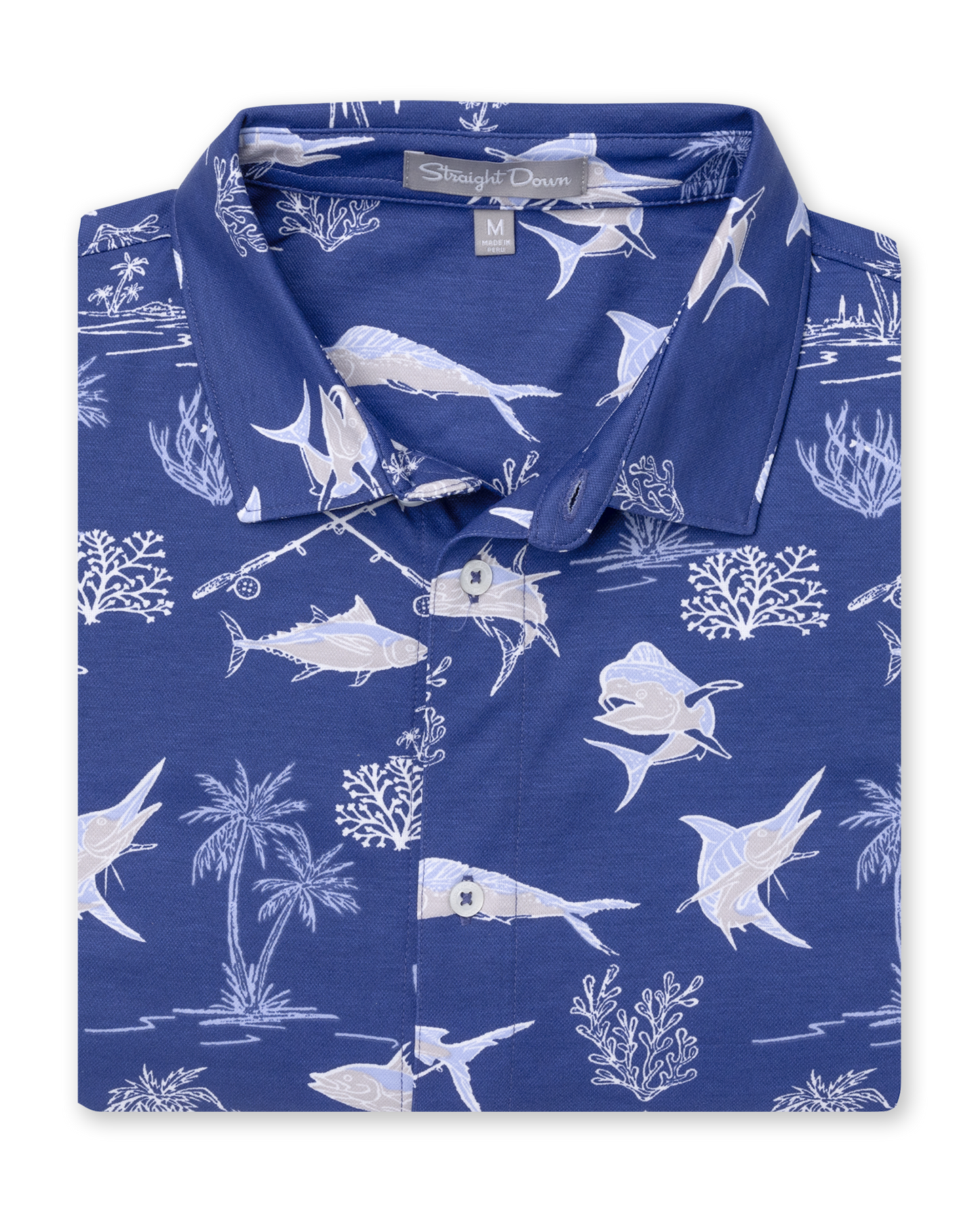 Straight Down Islamorada Full Button Polo - Skipper
