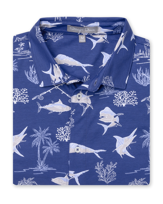 Straight Down Islamorada Full Button Polo - Skipper