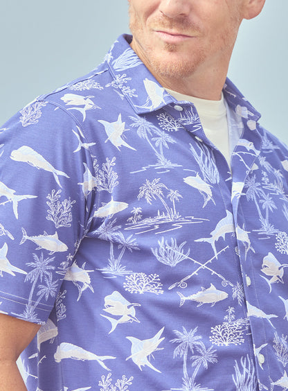 Straight Down Islamorada Full Button Polo - Skipper